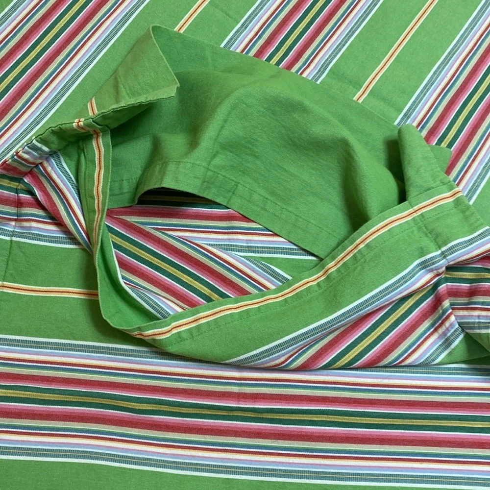 Pottery Barn Newport Green Striped Duvet Queen Two Standard Pillow Shams Set
